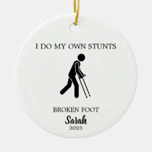 I Do My Own Stunts Keepsake for Surgery Recovery Ceramic Tree Decoration