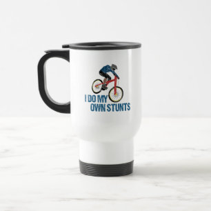 I Do My Own Stunts Mountain Biker Vintage Travel Mug