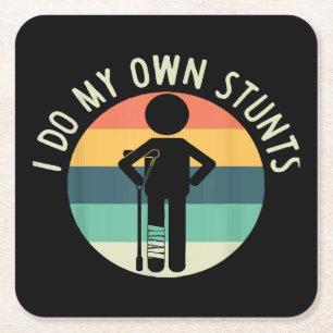i do my own stunts square paper coaster