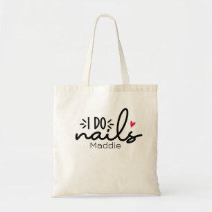 I Do Nails Red Heart Personalized Budget Tote Bag