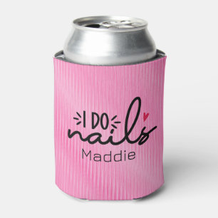 I Do Nails Red Heart Personalized   Can Cooler