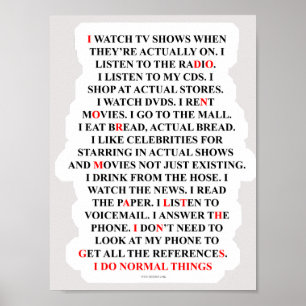 I Do Normal Things Funny List Poster