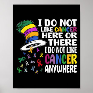 I Do Not Like Cancer Here Or There Cancer Awarenes Poster