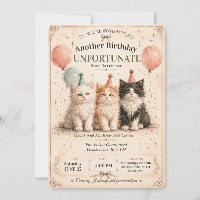I Do Not Like My Birthday Party Invitation (Front)