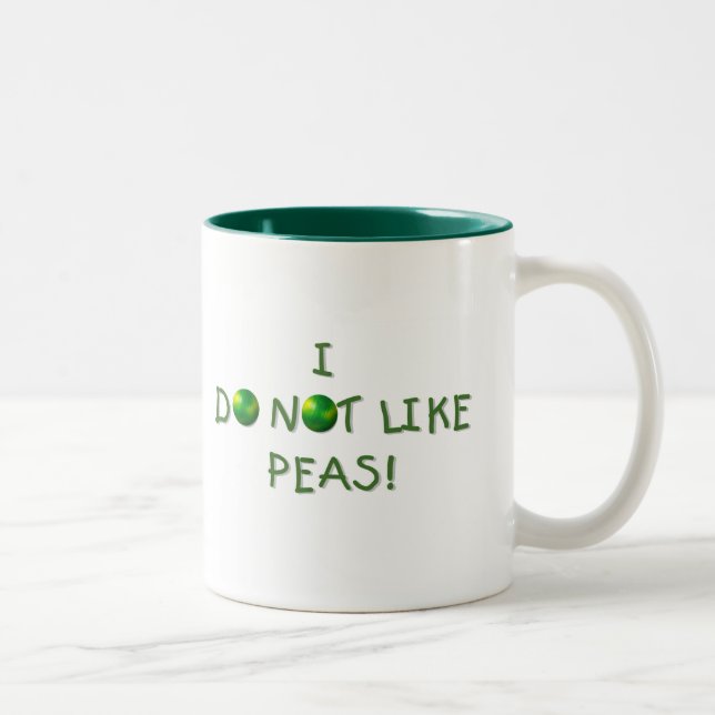 I Do  Not Like Peas Tshirts and Gifts Two-Tone Coffee Mug (Right)