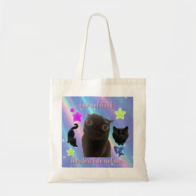I do not think cat meme tote bag (Front)