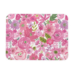 I Do Pink Watercolor Floral Pattern Magnet