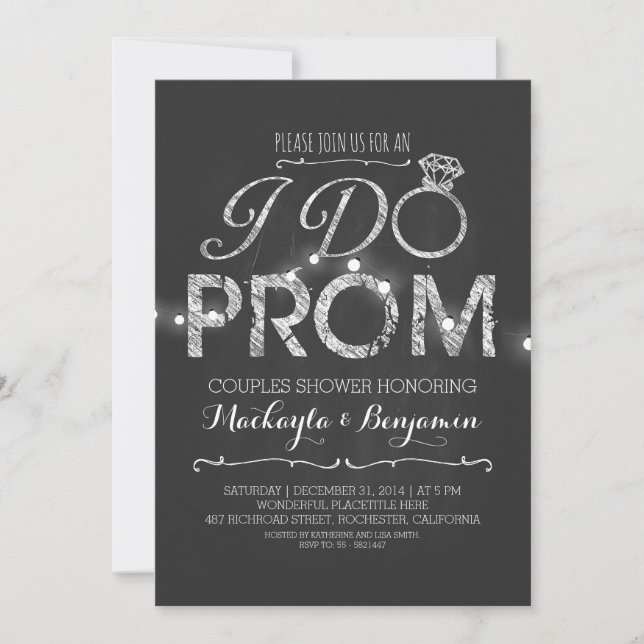 I do PROM couples shower invitation (Front)
