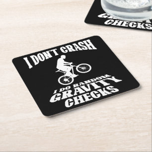 I Do Random Gravity Checks Off Road Bike Lovers Square Paper Coaster