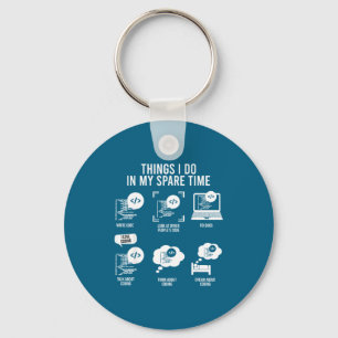 I Do Things Spare Time Scientist Computer Key Ring