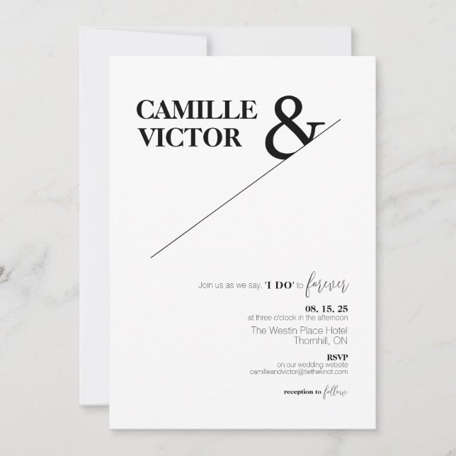 I Do To Forever Minimalist Wedding Invitation (Front)