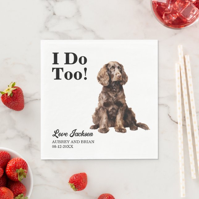 I Do Too American Water Spaniel Pet Wedding Napkin (Insitu)