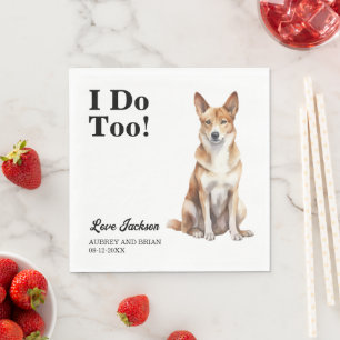 I Do Too Canaan Dog Wedding Napkins with Photo
