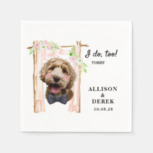 I Do Too Cute Personalised Cat Dog Photo Wedding Napkin