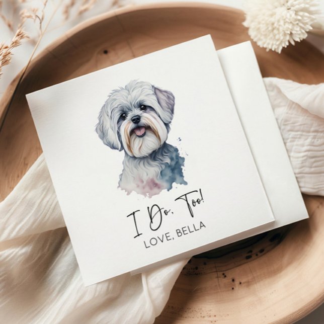 I Do, Too! Maltese Dog Pet Wedding Napkin (Creator Uploaded)