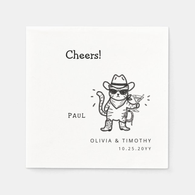 I Do Too Minimalist Cat Wedding Napkins (Front)