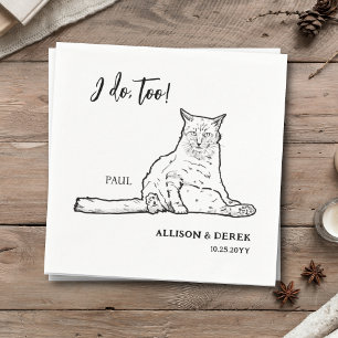 I Do Too Minimalist Dog Pet Cat Wedding Napkin