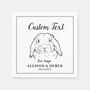 I Do Too Minimalist Simple Pet Rabbit Wedding Napkin