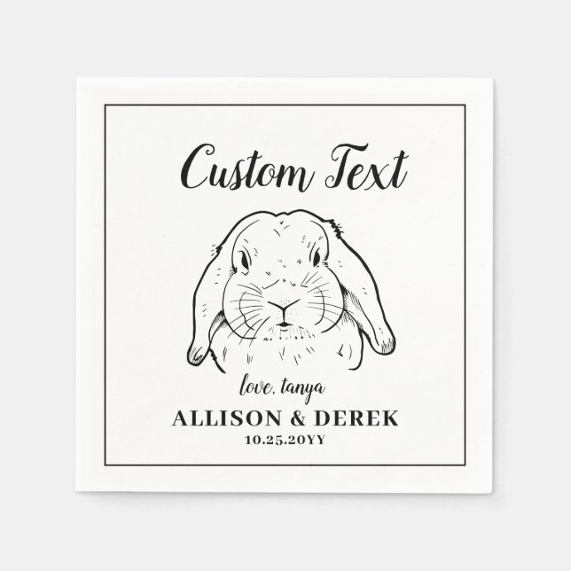 I Do Too Minimalist Simple Pet Rabbit Wedding  Napkin (Front)