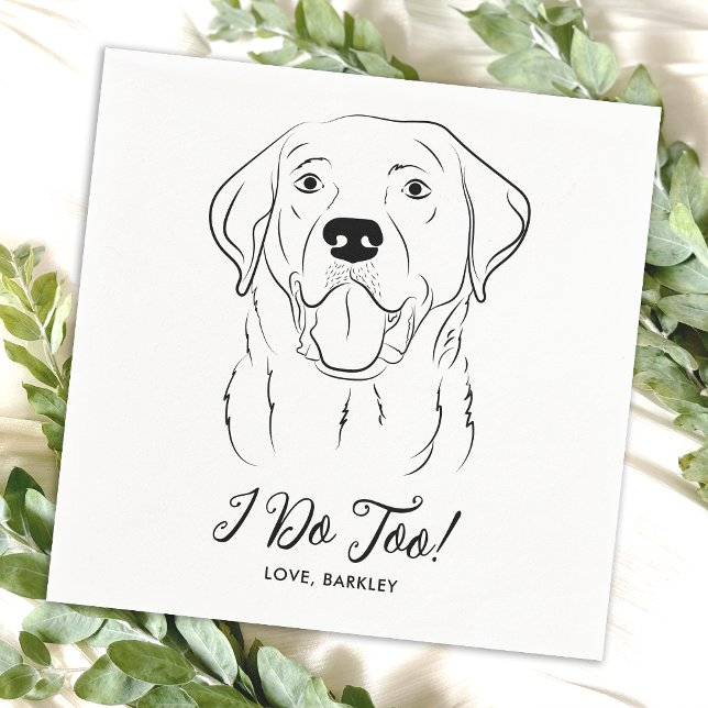 I Do Too Personalised Cute Labrador Dog Wedding  Napkin (Creator Uploaded)