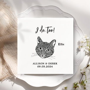I Do Too Pets Custom Hand Drawing Wedding Napkin