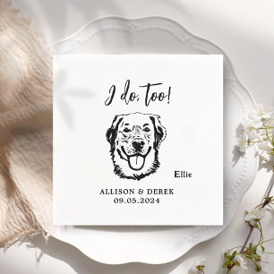 I do Too Pets Custom Hand Drawing Wedding Napkin