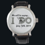 I Do Wedding Bling Save the Date Watch<br><div class="desc">I Do Wedding Bling Save the Date Watch. Customise the background colour by selecting edit and background to change the colour to match your theme to any shade of yellow,  red,  blue,  green,   orange,  pink. Change the font,  date and/or add photo or text.</div>