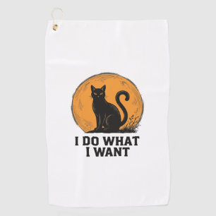 I Do What I Want Black Cat Vintage Shirt Design_1 Golf Towel