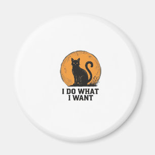 I Do What I Want Black Cat Vintage Shirt Design_1 Magnet