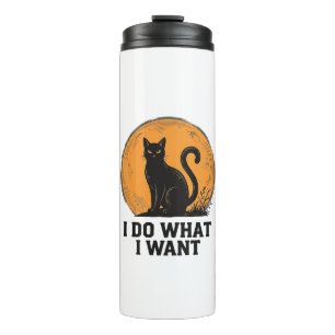 I Do What I Want Black Cat Vintage Shirt Design_1 Thermal Tumbler