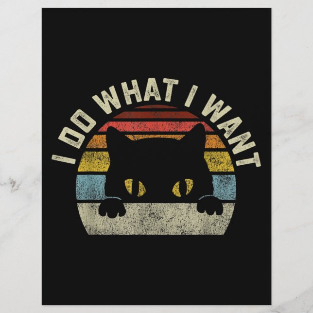 I Do What I Want Cat Custom Letterhead (Front)