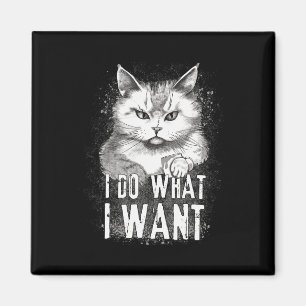 I Do What I Want Cat Halloween Fun Cat Halloween Magnet