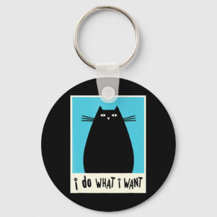 I Do What I Want Cat Kitty Lover Japanese Cat Kawa Key Ring
