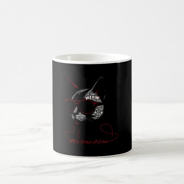 I Do What I Want Cat Typography Coffee Mug (Center)