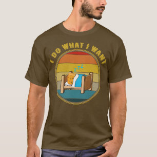 I Do What I Want Chicken Nugget Sleeping Distresse T-Shirt