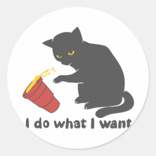 I do what i want - Choose background color Classic Round Sticker