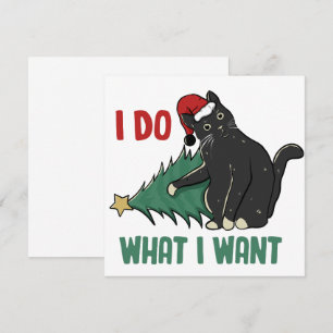 I Do What I Want Christmas Black Cat Holiday