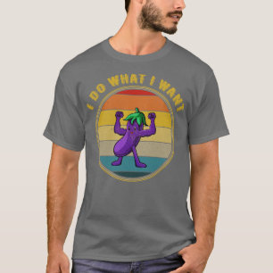 I Do What I Want Eggplant Muscles Distressed T-Shirt
