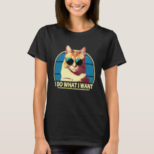 I do what I want fanny retro vintage cat T-Shirt