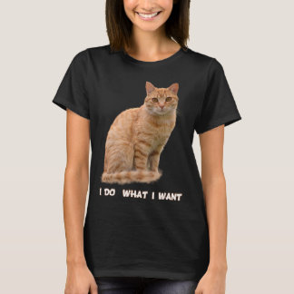 I Do What I Want Funny Orange Tabby Cat Lovers Gif T-Shirt