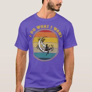 I Do What I Want Moon Fairy Silhouette Distressed T-Shirt