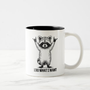 I Do What I Want Raccoon Two-Tone Coffee Mug