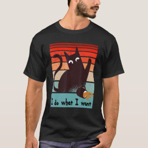 I do what I want    rebel cat spilling a coffee cu T-Shirt