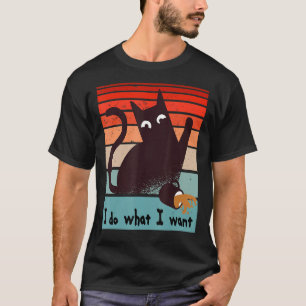 I do what I want rebel cat spilling a coffee cu T-Shirt