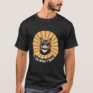 I Do What I Want Retro Cat T-Shirt