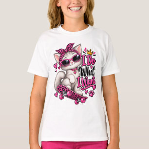 I Do What I Want Skateboard Cat T-Shirt