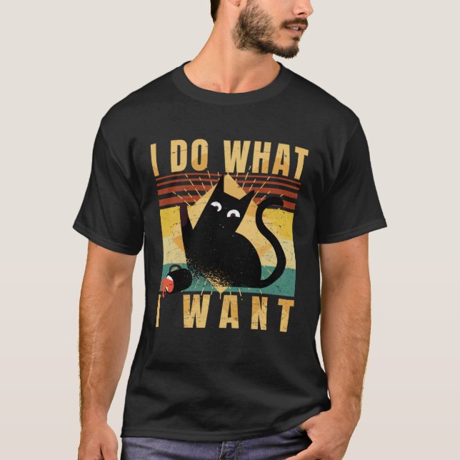 I Do What I Want With My Cat  Rebel Cat   Retro  1 T-Shirt (Front)