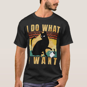 I Do What I Want With My Cat Rebel Cat Retro T-Shirt