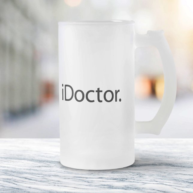 i Doctor (iDoctor) Frosted Glass Beer Mug (Creator Uploaded)