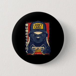 I Don’t Care - Honey Badger Gamer Design  6 Cm Round Badge